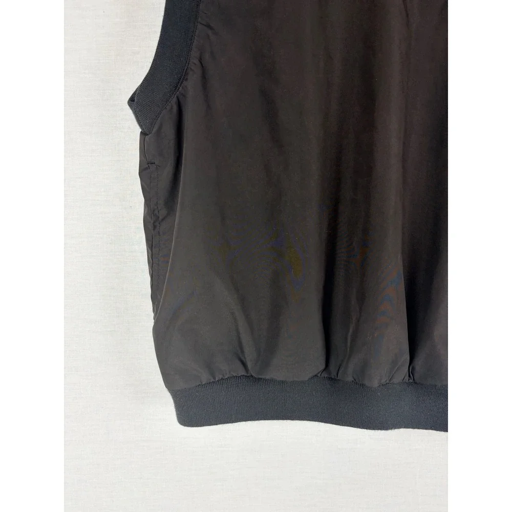 Tri-Mountain Mens Palm Springs Windbreaker Vest Black V-Neck Golf Pullover Small